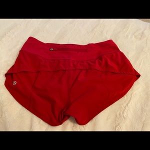 Red lululemon shorts